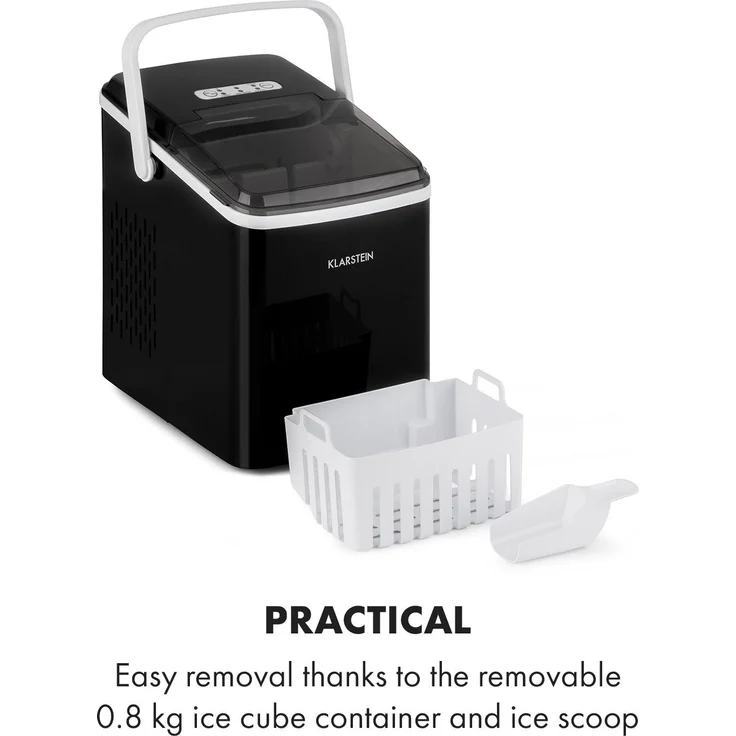 Klarstein Arctic Porter Eiswürfelmaschine Bullet-Eis 12kg-24h Edelstahl, schwarz – Bild 9