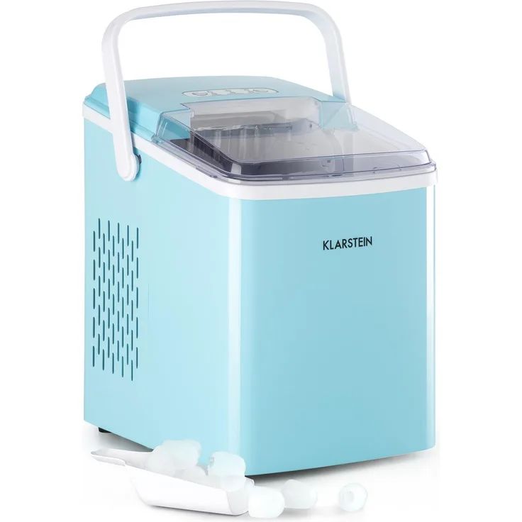 Klarstein Arctic Porter Eiswürfelmaschine Bullet-Eis 12kg-24h Edelstahl, blau