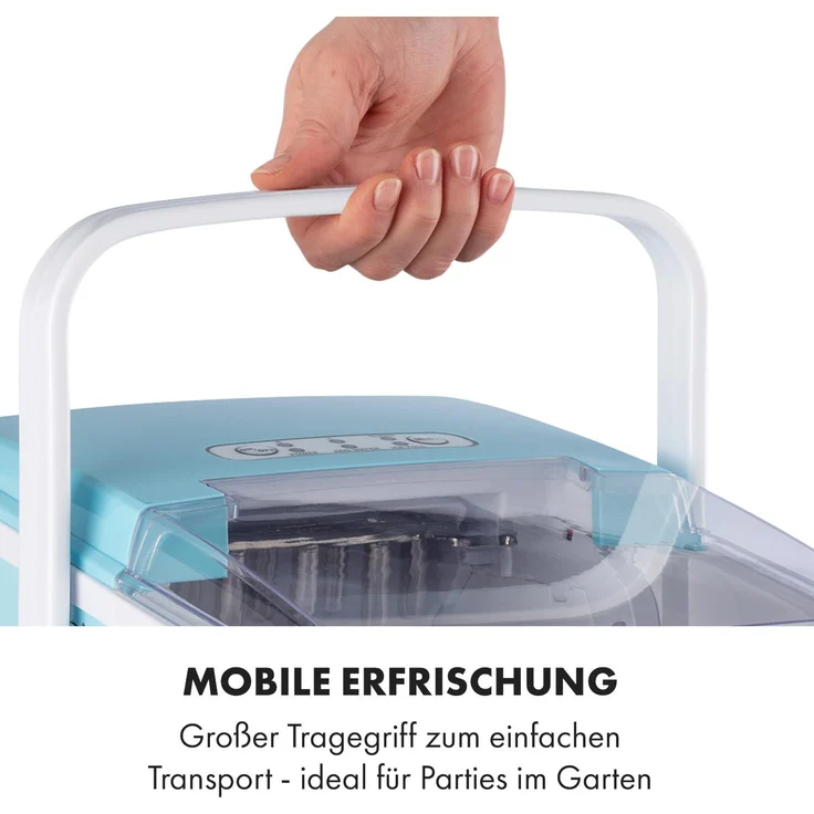 Klarstein Arctic Porter Eiswürfelmaschine Bullet-Eis 12kg-24h Edelstahl, blau – Bild 3