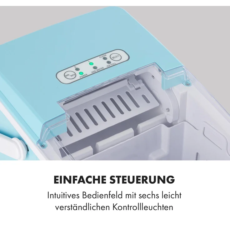 Klarstein Arctic Porter Eiswürfelmaschine Bullet-Eis 12kg-24h Edelstahl, blau – Bild 6