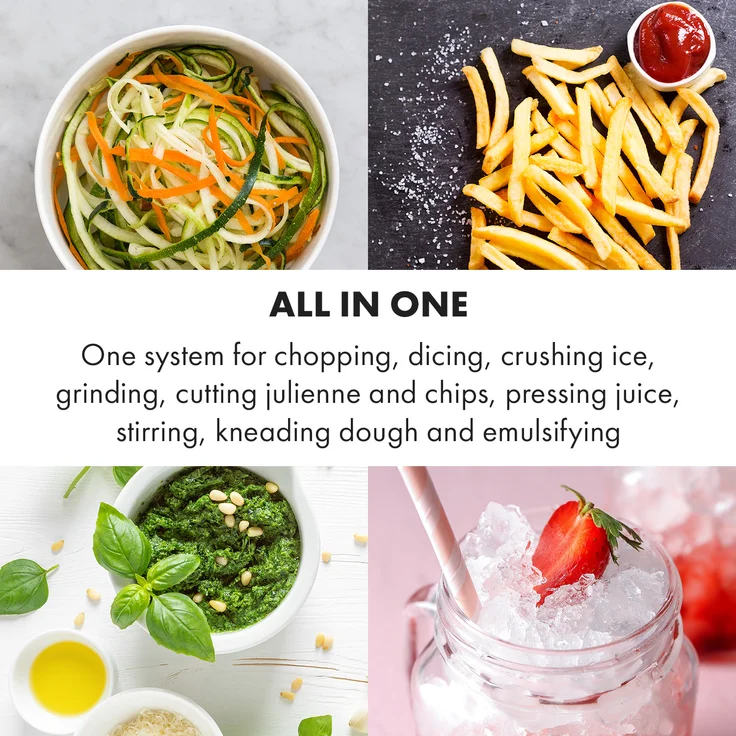 Klarstein Luca Foodprozessor, 1000W, 3L, stufenlose Geschwindigkeit, 6 Modi, rot – Bild 7