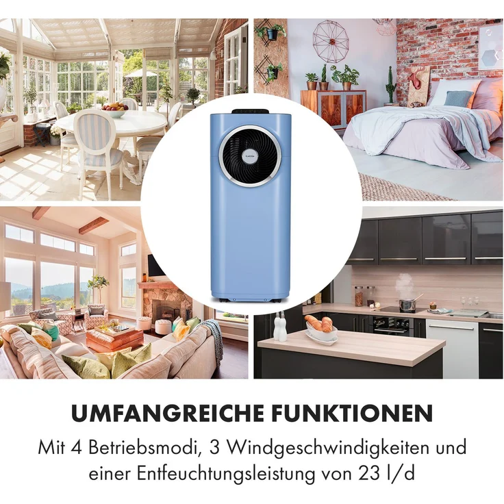 Klarstein 10035737 Kraftwerk Smart 10K Klimaanlage 3in1 10000 BTU App-Steuerung Fernbedienung, blau – Bild 7