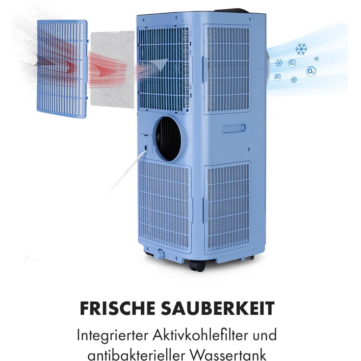 Klarstein 10035737 Kraftwerk Smart 10K Klimaanlage 3in1 10000 BTU App-Steuerung Fernbedienung, blau – Bild 8