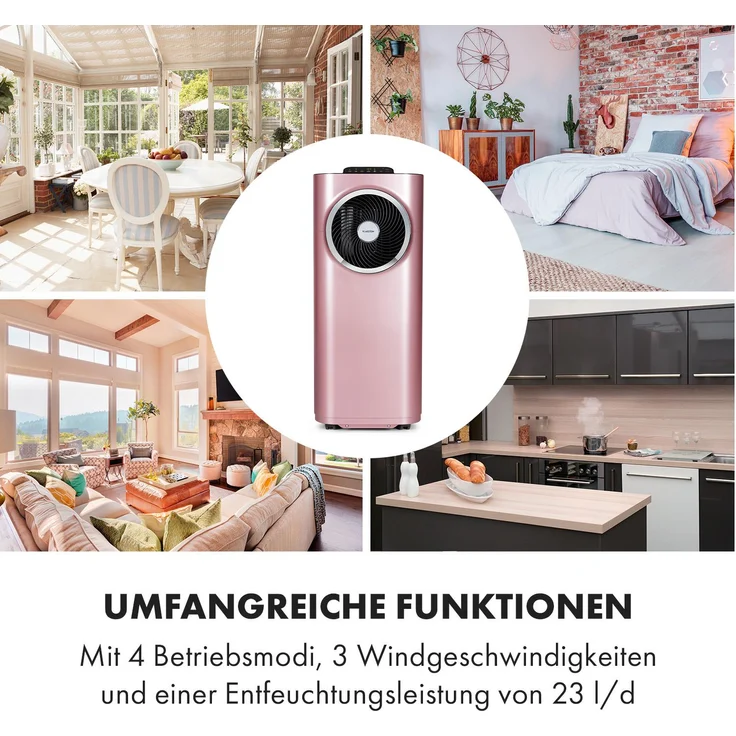 Klarstein 10035738 Kraftwerk Smart 10K Klimaanlage 3in1 10000 BTU App-Steuerung Fernbedienung, rosa – Bild 7