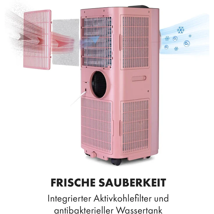 Klarstein 10035738 Kraftwerk Smart 10K Klimaanlage 3in1 10000 BTU App-Steuerung Fernbedienung, rosa – Bild 8