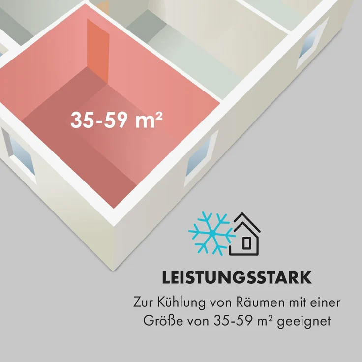 Klarstein 10035739 Kraftwerk Smart 12K Klimaanlage 3in1 12000 BTU App-Steuerung Fernbedienung, blau – Bild 5