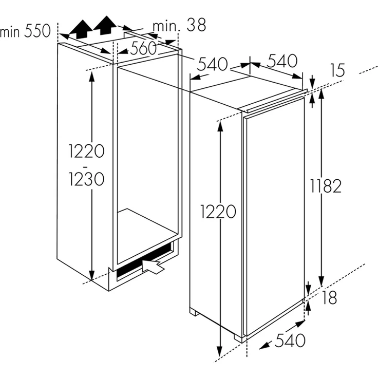 PKM Wolkenstein WKS190.4 EB Kühlschrank, Einbau, weiß, Breite 54 cm – Bild 7
