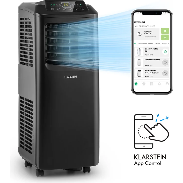 Klarstein Pure Blizzard Smart 9k mobile Klimaanlage 9000 BTU-2,6 kW Fernbedienung, schwarz, 10035808 – Bild 1