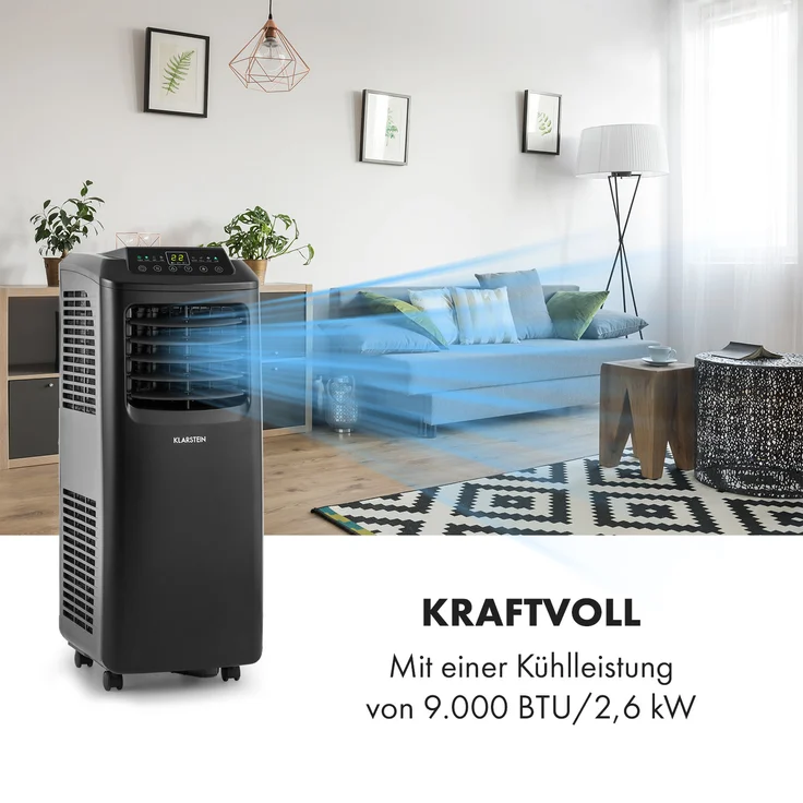 Klarstein Pure Blizzard Smart 9k mobile Klimaanlage 9000 BTU-2,6 kW Fernbedienung, schwarz, 10035808 – Bild 4