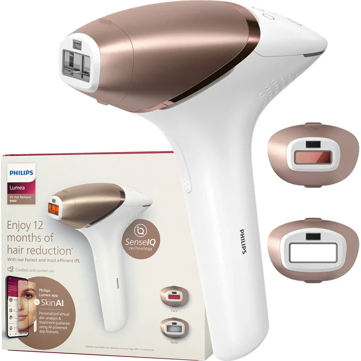 Philips Lumea 9900 Serie BRI950/01 Epilierer mit SkinAI - IPL Haarentferner, kabellos, Hauttyp-Sensor, für Damen