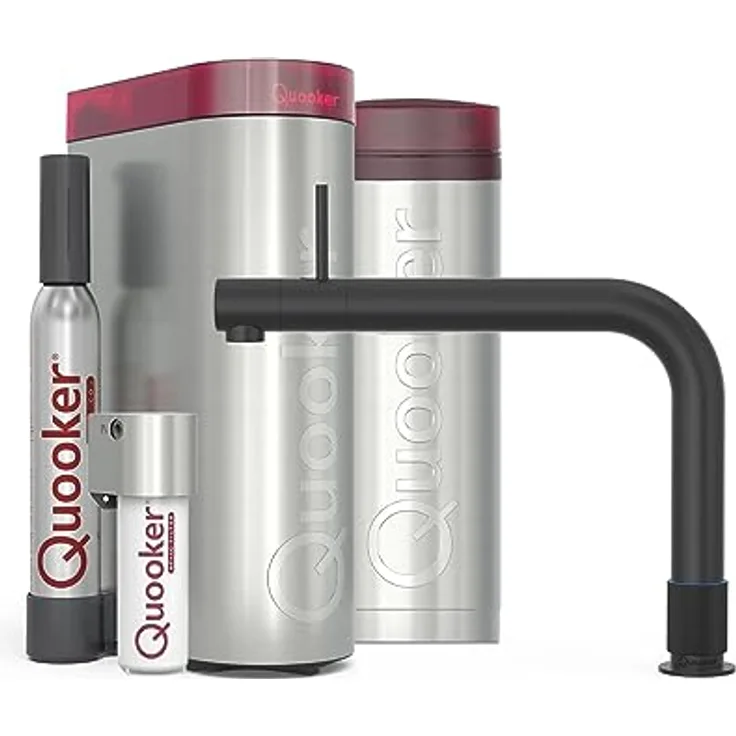 Quooker PRO3 & Cube | Front BLK (Schwarz) inkl. Cube-Filter - Wasserkocher mit kochendem, sprudelndem und stillem Wasser, modernes Design