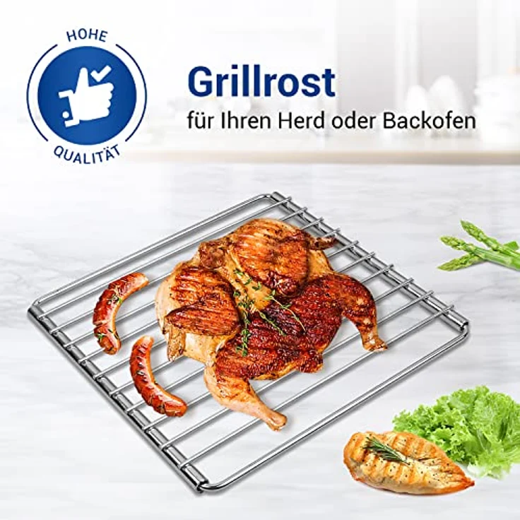 VIOKS Grillrost Verchromt, Ausziehbar 230-400 mm, Universeller Backofen-/Herdrost, Leicht zu reinigen – Bild 2