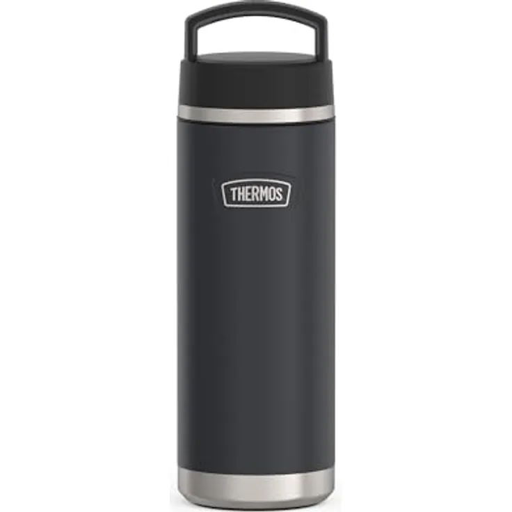 Thermos THERMOS ICON BEVERAGE BOTTLE 0,71l, dunkelgrau/graphite mat, isolierte Trinkflasche, 18 h heiß / 24 h kalt, spülmaschinenfest, BPA-frei