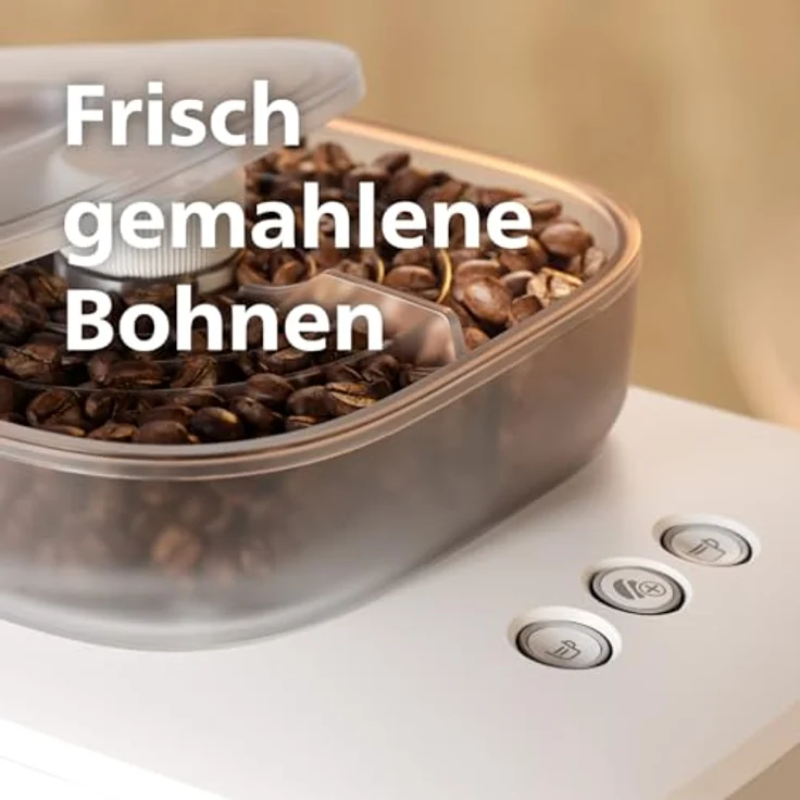 PHILIPS baristina Espressomaschine Bean swap BAR320/00, Mahlwerk für ganze Bohnen, doppelter Bohnenbehälter, 16 bar Pumpendruck, naturweiß – Bild 4
