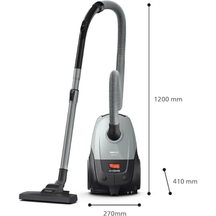 Philips 2000 Series Bodenstaubsauger mit Beutel, 850 W, HEPA-Filter, 3 l Staubbeutel, Zylinder-Vakuum, trocken, Möbeldüse – Bild 3