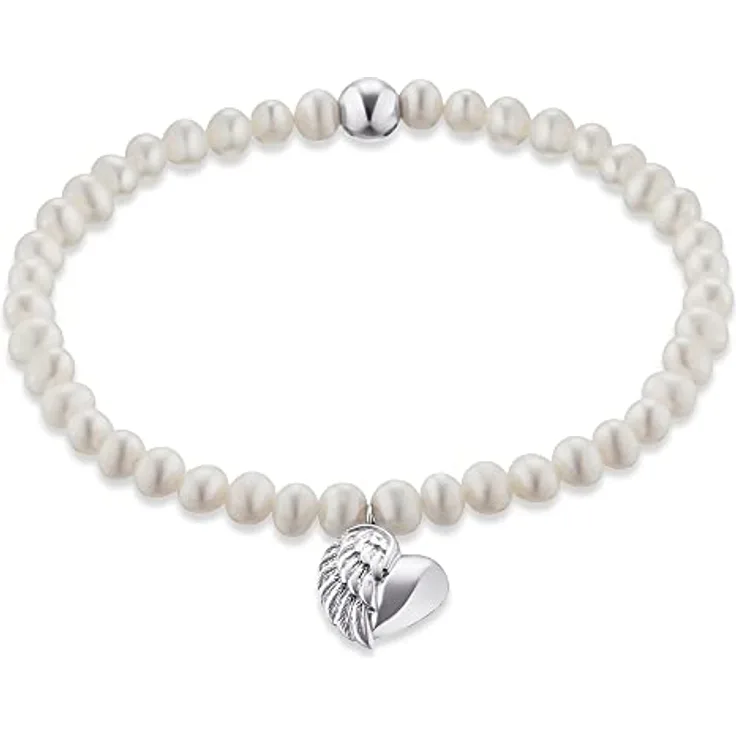 Engelsrufer Damen-Stretcharmbänder 925 Sterlingsilber ERB-HEARTWING-PE