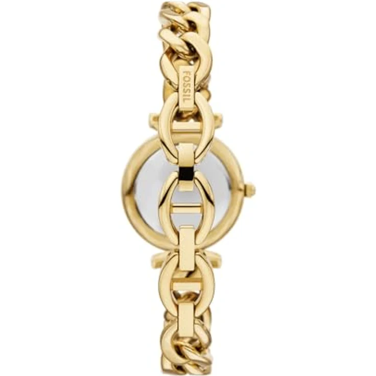 FOSSIL Damen Analog Quarz Uhr ES5416, 28 mm Gehäuse, goldfarbenes Edelstahlgehäuse, glänzendes Perlmuttzifferblatt, zweifarbiges Edelstahlband, wasserdicht bis 50 m – Bild 4
