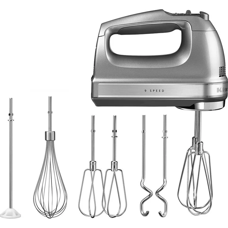 KitchenAid Handmixer 5KHM9212ECU CONTOUR SILVER, 85 W, 9 Geschwindigkeitsstufen, ergonomisches Design
