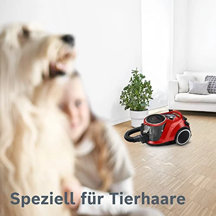 Bosch Hausgeräte BGC41PET, Bodenstaubsauger mit Beutel, tornadorot|schwarz – Bild 2