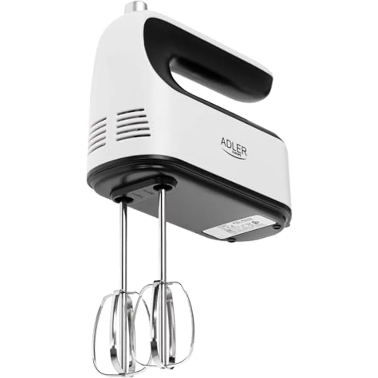 Adler AD 4229 Elektrischer Handmixer, 5 Zubehörteile, digitale Geschwindigkeitsregelung, Turbo, Weiß und Schwarz – Bild 2