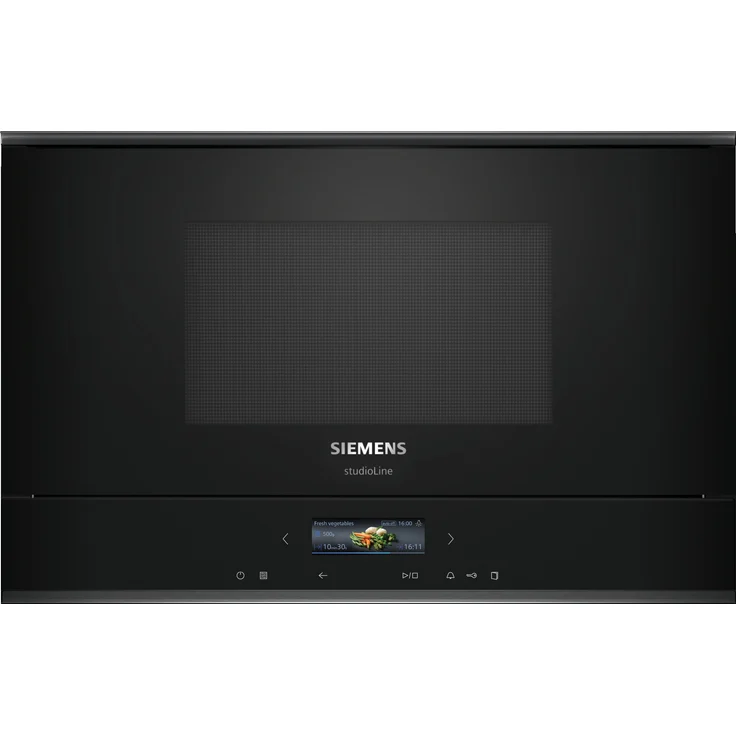Siemens iQ700 Einbau-Mikrowelle, Schwarz, Edelstahl, mit 5 Jahren Herstellergarantie, BF922R1B1