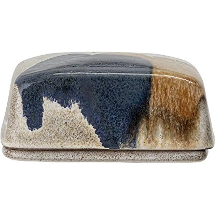 Bloomingville Butterdose Jules, naturfarben grau braun blau, Keramik