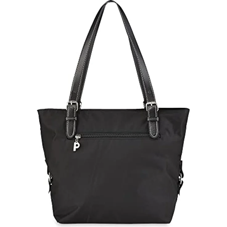 Picard Shopper Sonja - Shopper 38 cm Nylon, Feinnylon mit sportivem Lederoptikbesatz, blau – Bild 2