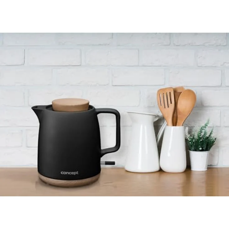 Concept RK0086 Keramik-Wasserkocher Elegant, 1 l, schwarz, Strix-Steckverbinder – Bild 5