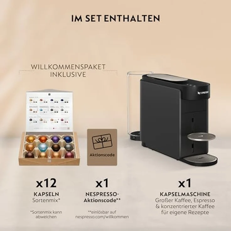 NESPRESSO Vertuo Up ENV200.GY, Kapselmaschine mit 3 Sek. Aufheizzeit, Centrifusion-Technologie, 40 Sorten in 5 Größen, Coffee Creations-Modus, graue Farbe – Bild 8