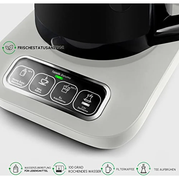 KARACA Karaca Çaysever Robotea Pro 4 in 1 Sprechender Automatischer Glas-Teekocher und Filter-Kaffeebrühmaschine 2500W Teekocher, Starlight, Tea maker, Türkische Tee Kanne, Turkish Traditional Tee – Bild 5