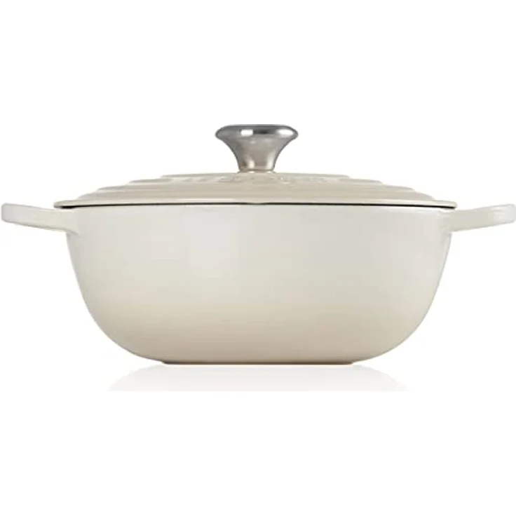 Le Creuset Signature La Marmite aus Gusseisen, Ø 26 cm, Für alle Herdarten und Induktion geeignet, Volumen: 4,1 l, 4,255 kg, Meringue, 21114267160430 – Bild 4
