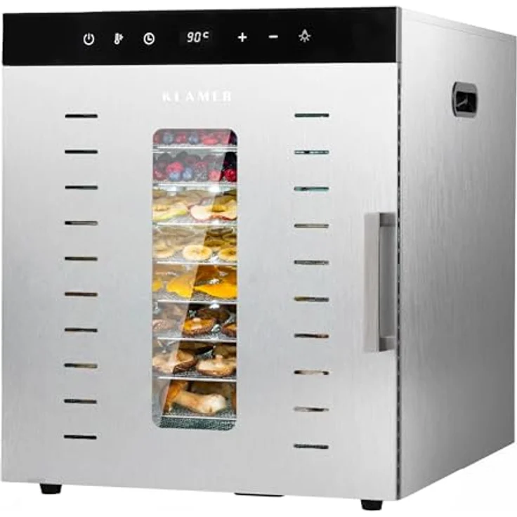 KLAMER Dörrautomat XXL 1000W, 10 verstellbare Etagen, 24h Timer, 30–90°C Temperaturregelung – Bild 1