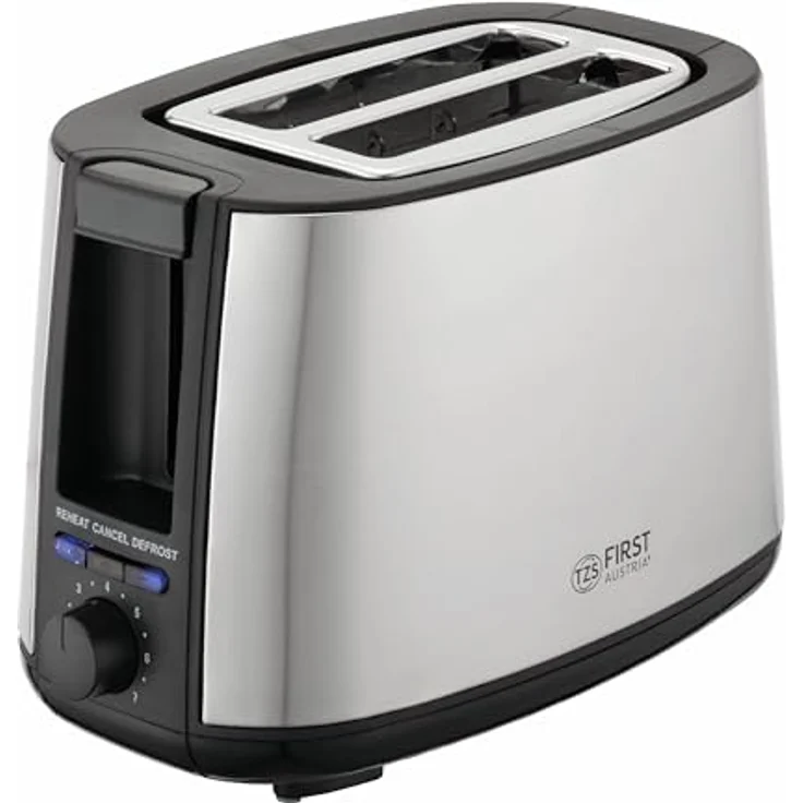 TZS First Austria 2-Scheiben Toaster i Selbstzentrierfunktion i 7 Bräunungsstufen i Auftau- und Aufwärmfunktion i Brötchenwärmer i 650-750W – Bild 2