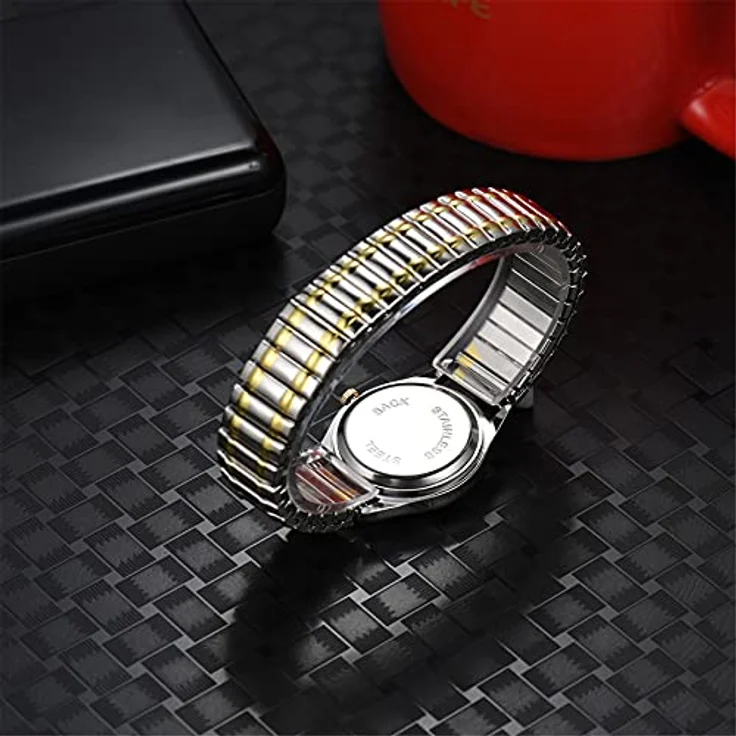 Avaner Armbanduhr Herren/Damen, Analog Quarzuhr mit großem Zifferblatt, elastisches Edelstahl-Armband, wasserdicht, hypoallergen – Bild 3