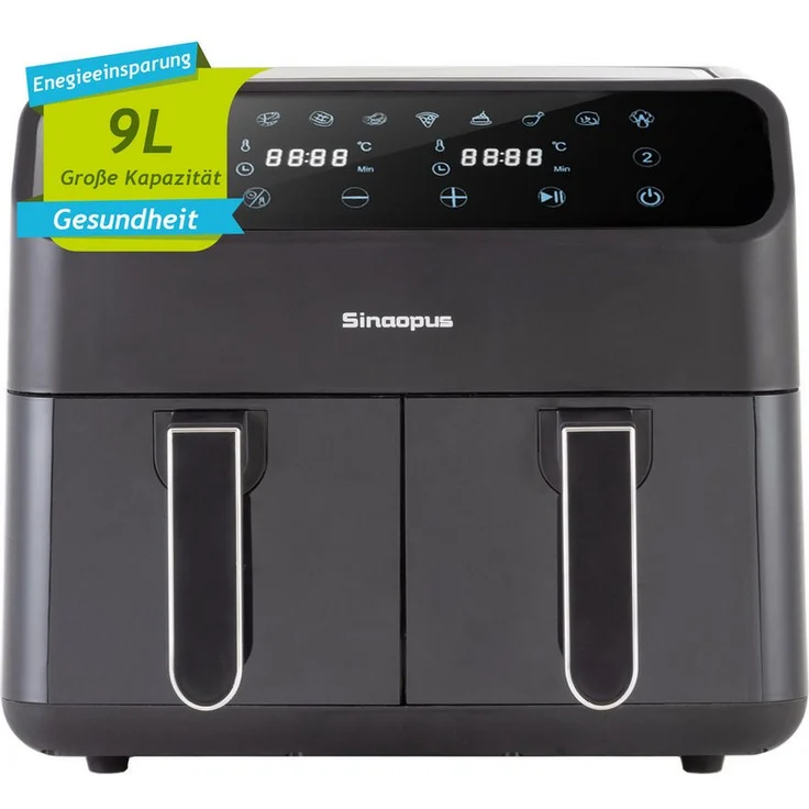 Leawin Heißluftfritteuse 901A mit Duales Garen, XXL Airfryer, 2000W, 9L, 10 Programme, 12 Kochprogramme - Preisvergleich