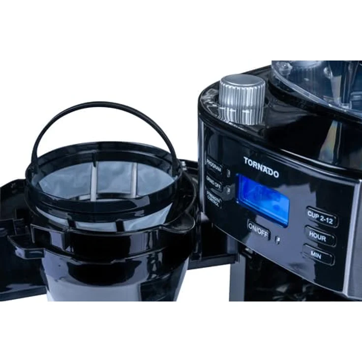 Tornado TCM1025AGS Filterkaffeemaschine Edelstahl Schwarz, Permanentfilter, 1000W, platzsparend – Bild 3