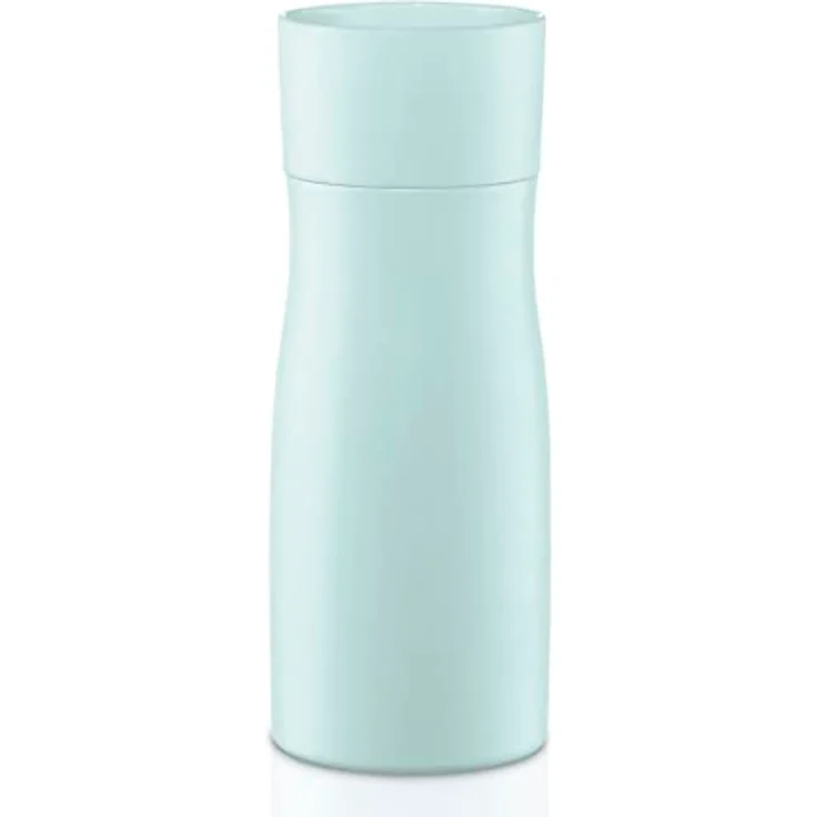 Xavax Thermobecher 400 ml (Isolierbecher mit Trinköffnung Quick Press Verschluss, Coffee to go Becher für 7h heiß/9h kalt, To Go Becher mit Schraubverschluss, Edelstahl Thermobecher to go) pastellblau – Bild 1