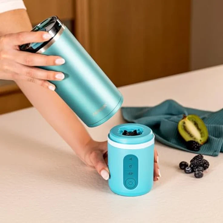 Cecotec Personal Blender Power Titanium Shake2Go Olive Steel, 180 W, BPA-freier Metallbecher 600 ml, 3 Automatikprogramme, tragbares Design – Bild 11