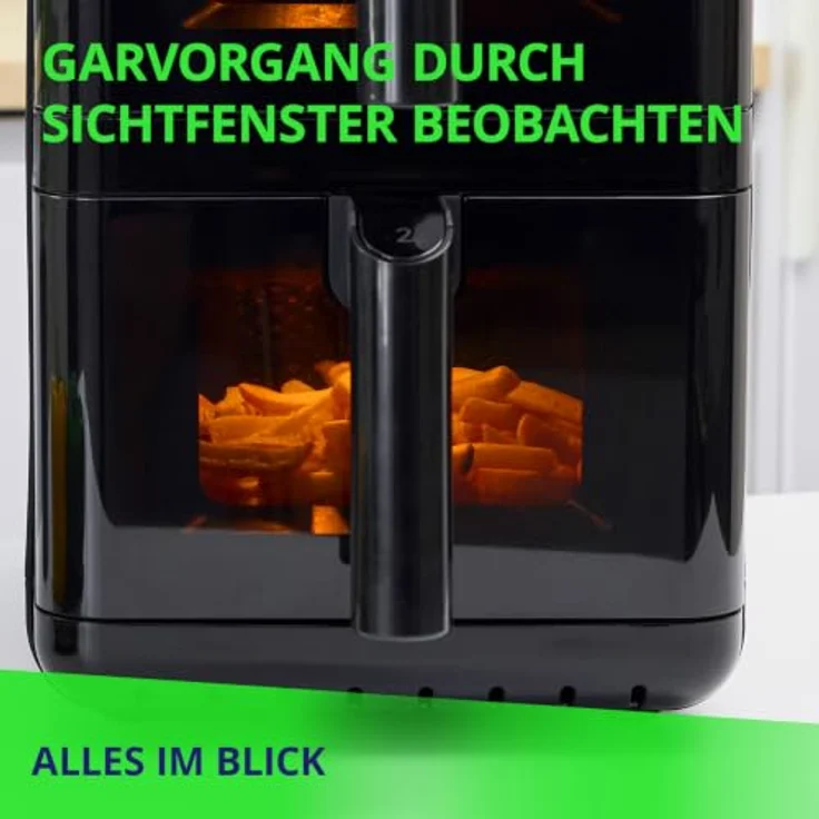 MPM MFR-13, Große Heißluftfritteuse mit 12 Litern, Doppelkammer, 3000W, Sync & Dual-Cook Funktion, Schüttel-Erinnerung – Bild 9