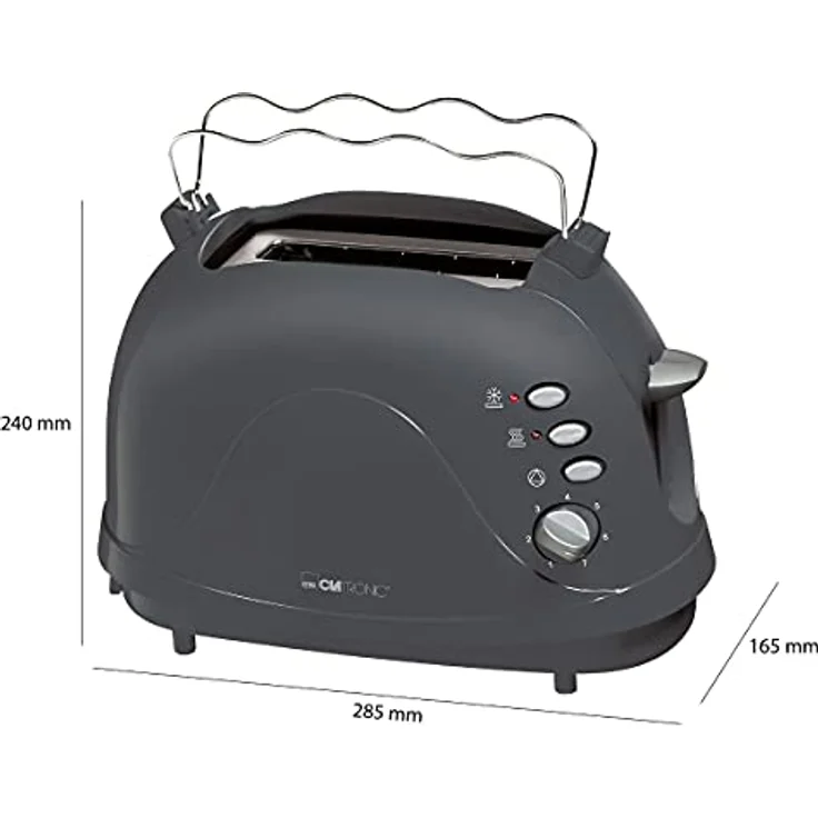 Clatronic TA 3565 2-Scheiben-Toaster, Cool-Touch Gehäuse, 700W, grau – Bild 5