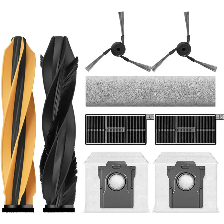 T6 Power Zubehörsatz für Dreame Aqua 10 Track, Pro, Ultra – 2 Hauptbürsten, 2 HEPA-Filter, 2 Seitenbürsten, 1 Wischmopp, 2 Staubbeutel
