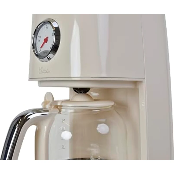 SILVA Schneider Kaffeemaschine Retro Style Nostalgia 150, Cremeweiß, 900 Watt, 1,5 Liter, 4-12 Tassen, Ziffernblatt für Warmhaltezeit, Abnehmbarer Filterbehälter, Warmhaltefunktion, Automatische Abschaltung – Bild 2