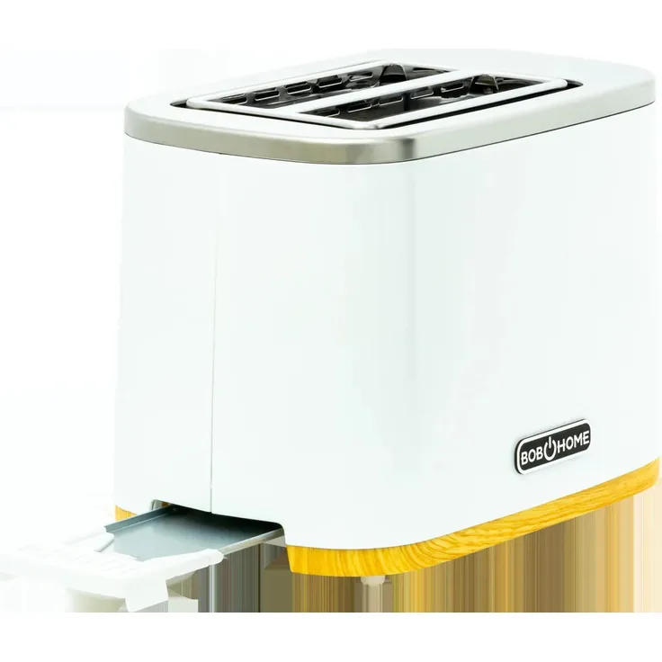 BOB HOME Edelstahl Toaster BUONGIORNO PANE, 2-Scheiben mit stufenlosem Bräunungsgrad und Brötchenaufsatz, silber