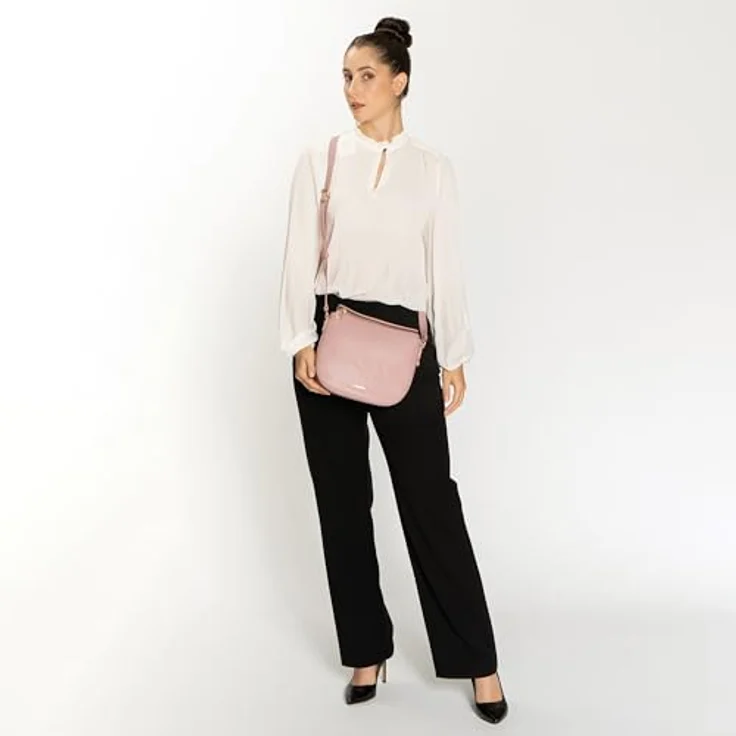 "Lazarotti Umhängetasche Bologna Leather, Leder mit Reißverschluss- und Steckfach, längenverstellbarer Schulterriemen" – Bild 6
