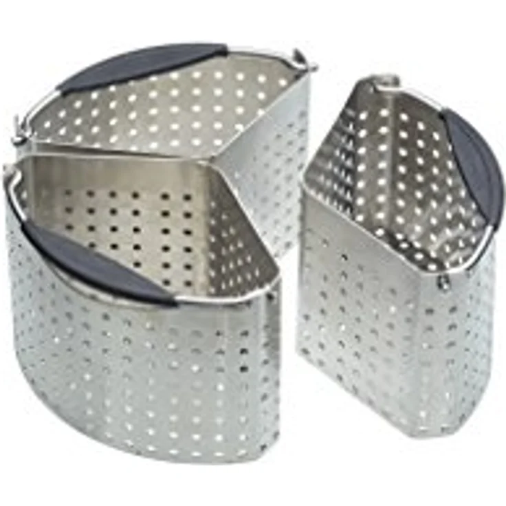 Kitchencraft Edelstahl Topf Körbe mit Trennwand, 20 cm – Metallic, Set mit 3 Stück. – Bild 3
