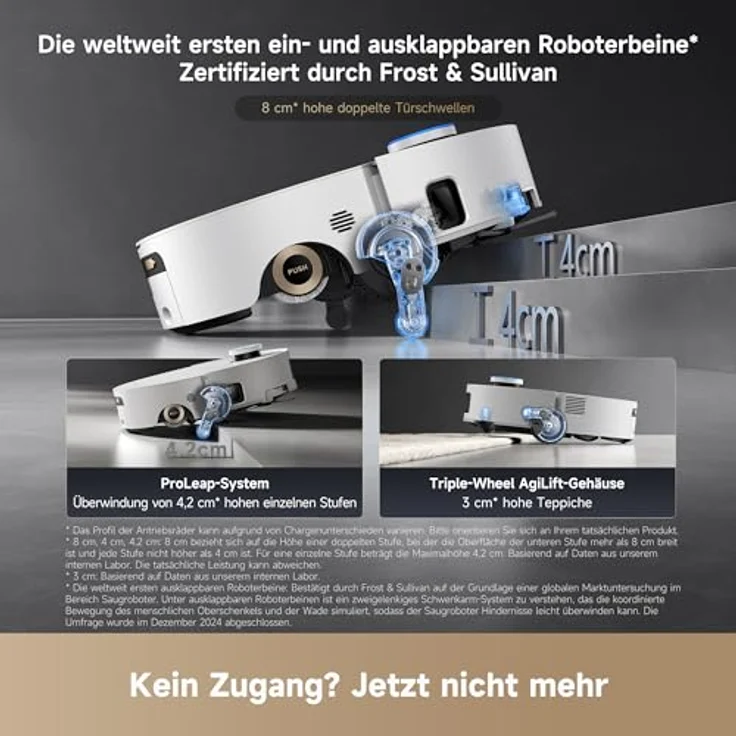 dreame Aqua10 Ultra Roller Complete Saugroboter mit Wischfunktion, 30.000Pa Saugkraft, Selbstreinigung, automatische Entleerung, intelligente Sprachsteuerung, Hindernisfreiheit bis 8 cm – Bild 5
