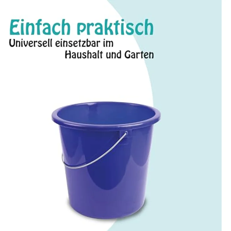 ProHome Putzeimer Kunststoff mit Metallbügel, stapelbar, 5 Liter, BPA-frei, blau, Made in EU – Bild 7