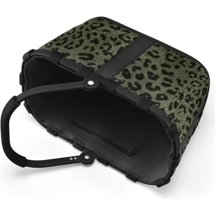 REISENTHEL® carrybag XS teddy leo olive, kompakter Einkaufskorb aus flauschigem Polyester mit 5l Volumen und Aluminiumrahmen – Bild 4