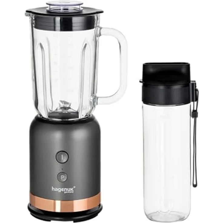 HAGENUK 2in1 Glasmixer To Go | 350 Watt | Glasmixbehälter | To Go Becher aus Tritan Kunststoff | BPA Frei – Bild 2