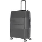travelite 4-Rad Hartschalen Koffer groß mit TSA Schloss, Gepäck Serie WAAL: Stabiler Trolley mit recyceltem Innenfutter, 76 cm, 98 Liter